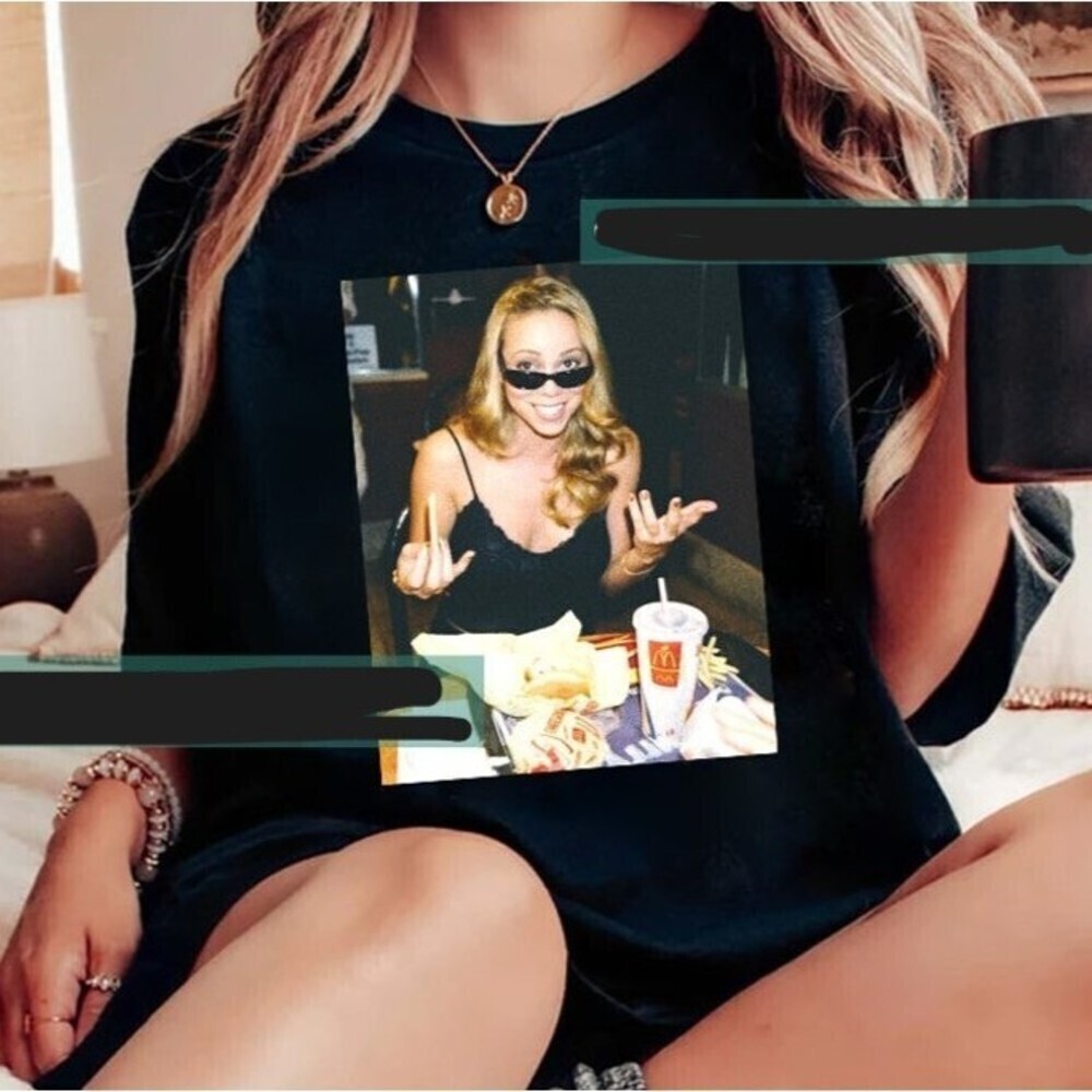 Mariah Carey Eating Mcdonalds Tee Mariah Carey Pop Queen Tshirt Gift s